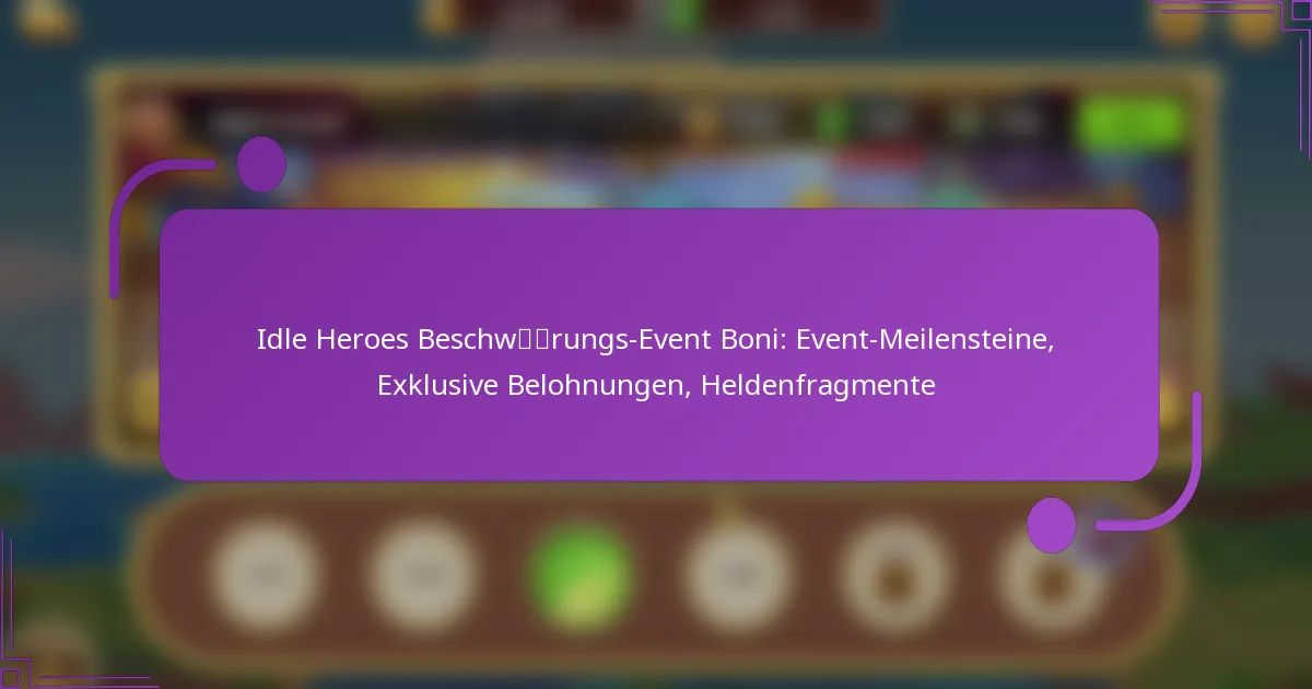 Idle Heroes Beschwörungs-Event Boni: Event-Meilensteine, Exklusive Belohnungen, Heldenfragmente