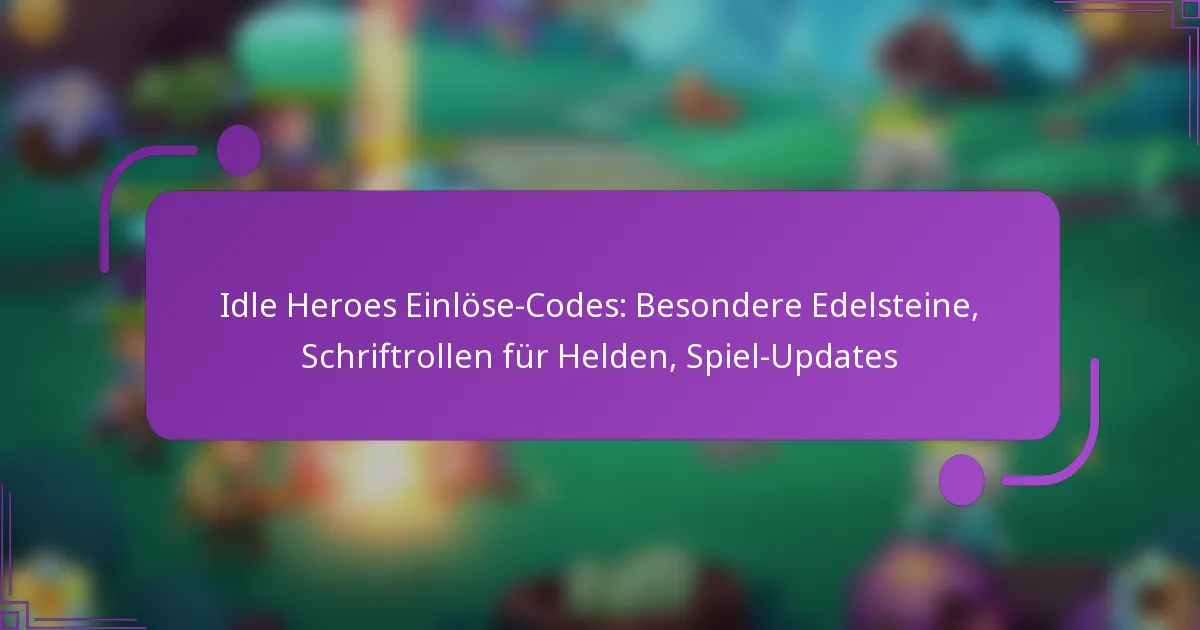 Idle Heroes Einlöse-Codes: Besondere Edelsteine, Schriftrollen für Helden, Spiel-Updates
