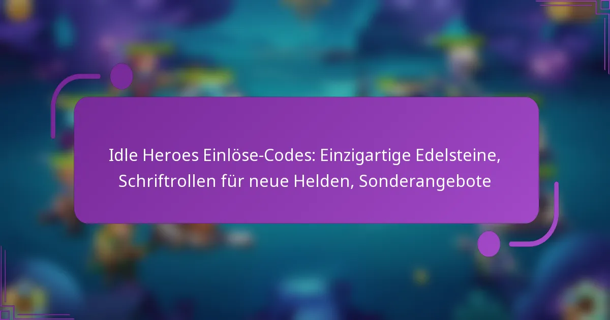 Idle Heroes Einlöse-Codes: Einzigartige Edelsteine, Schriftrollen für neue Helden, Sonderangebote