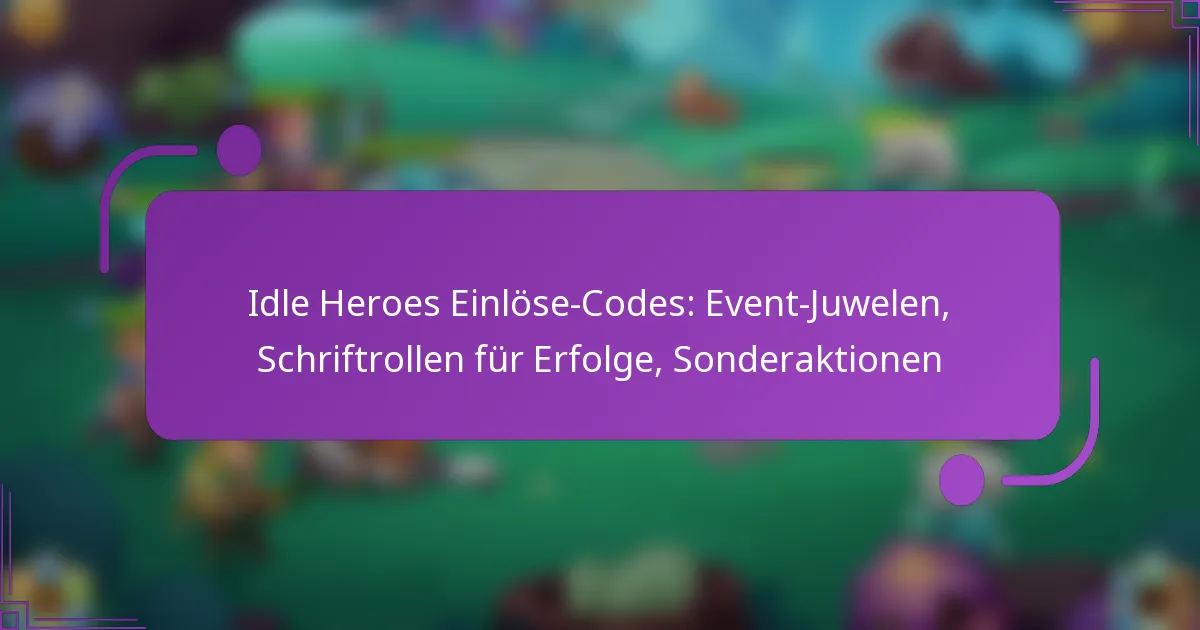 Idle Heroes Einlöse-Codes: Event-Juwelen, Schriftrollen für Erfolge, Sonderaktionen