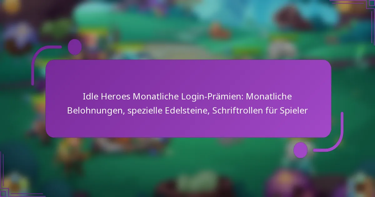 Idle Heroes Monatliche Login-Prämien: Monatliche Belohnungen, spezielle Edelsteine, Schriftrollen für Spieler