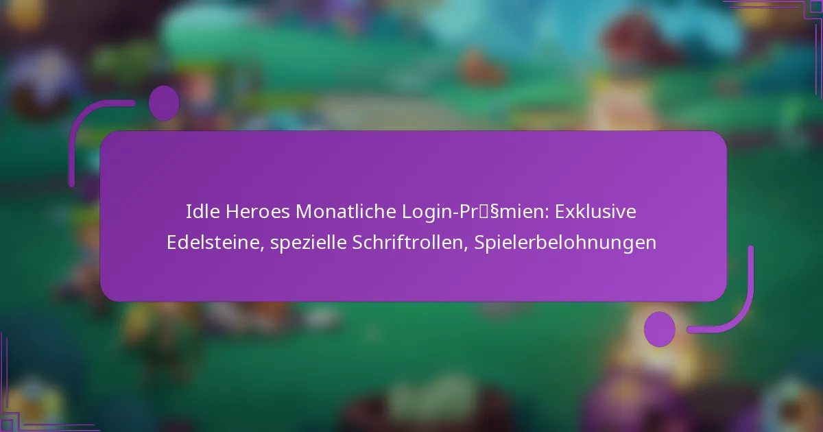 Idle Heroes Monatliche Login-Prämien: Exklusive Edelsteine, spezielle Schriftrollen, Spielerbelohnungen