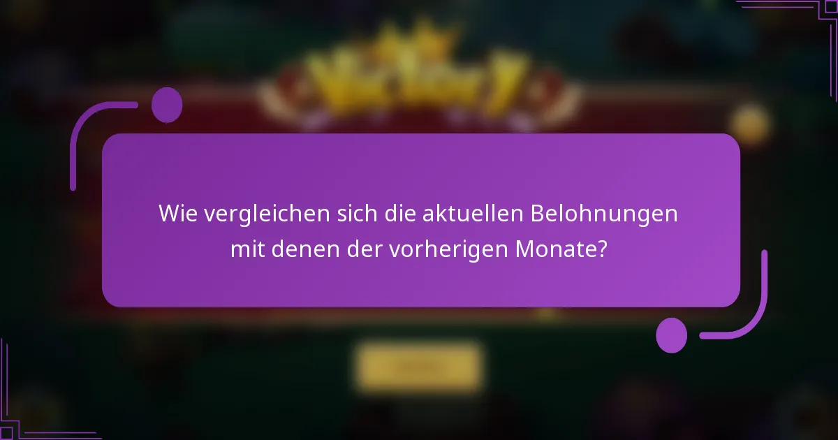 Wie vergleichen sich die aktuellen Belohnungen mit denen der vorherigen Monate?