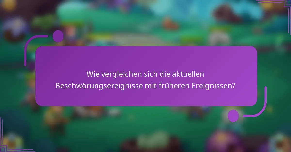 Wie vergleichen sich die aktuellen Beschwörungsereignisse mit früheren Ereignissen?